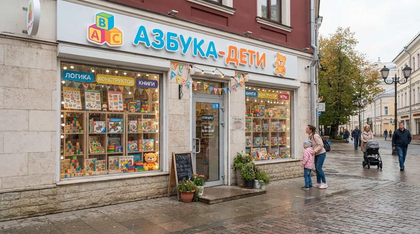 Детский игра магазин улица — Тёплое фасадное остекление зданий