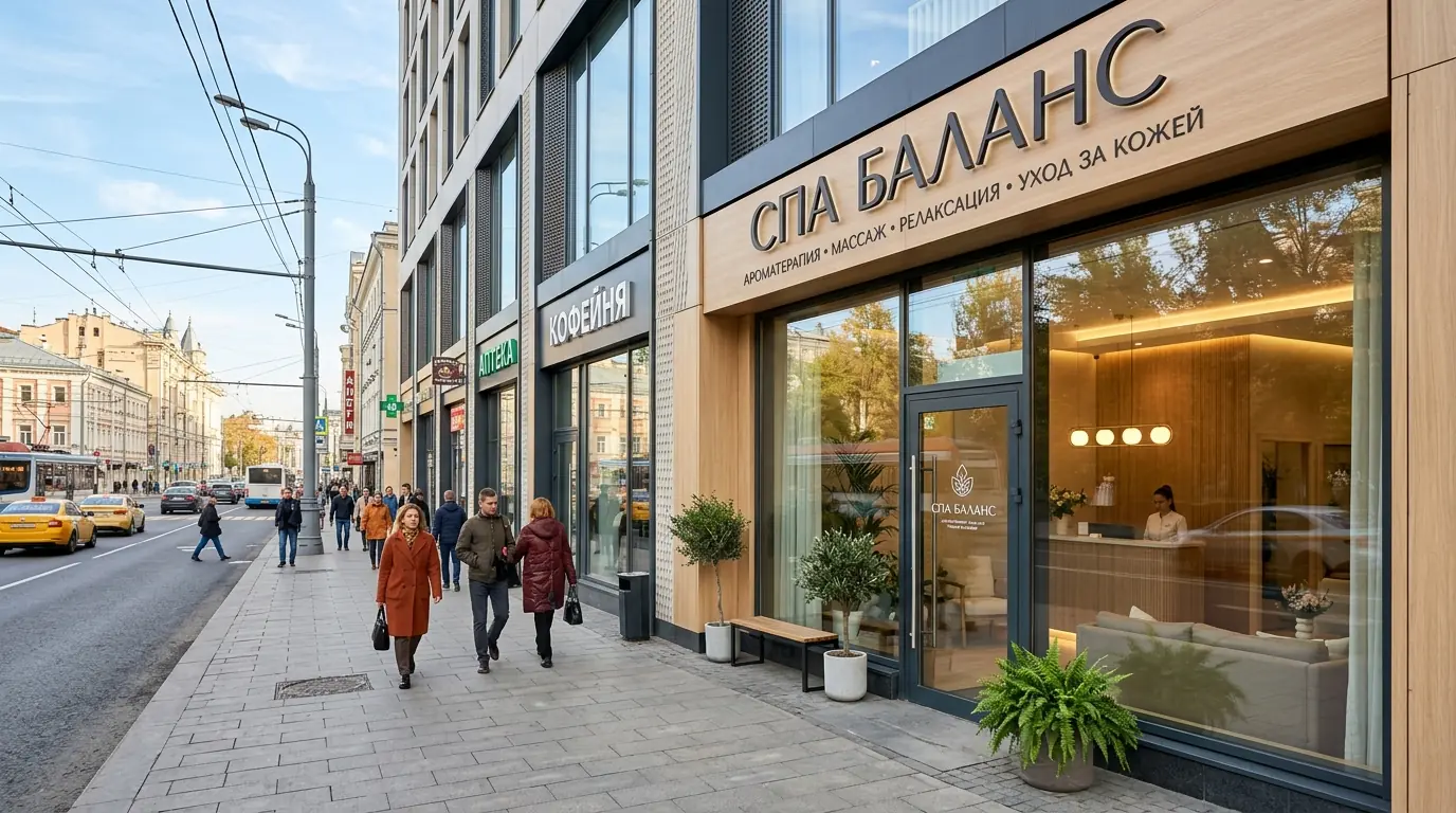 Спа салон улица — Тёплое фасадное остекление зданий