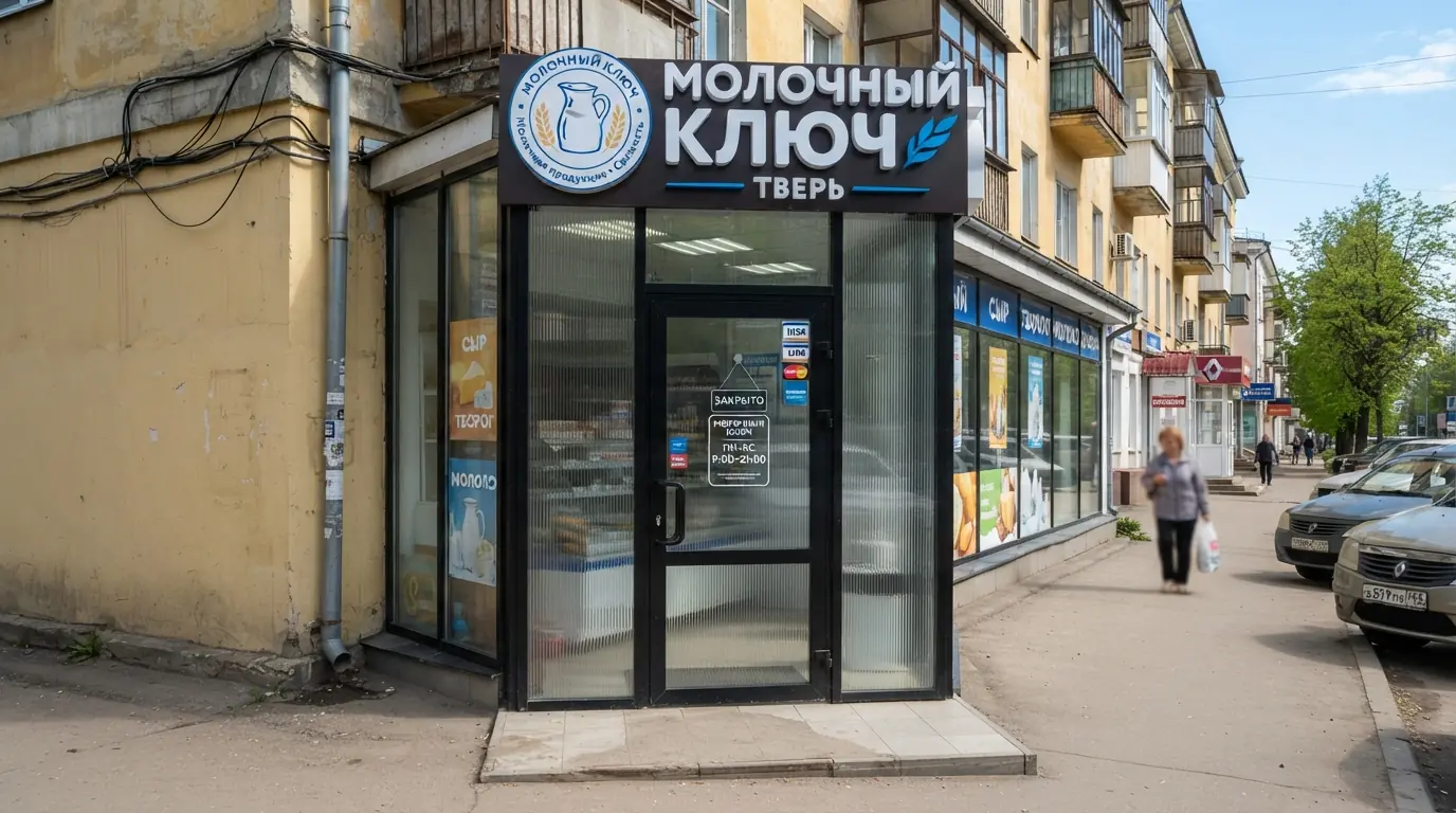 Молочный магазин экстерьер дверь — Стеклянные входные группы для коммерческих зданий